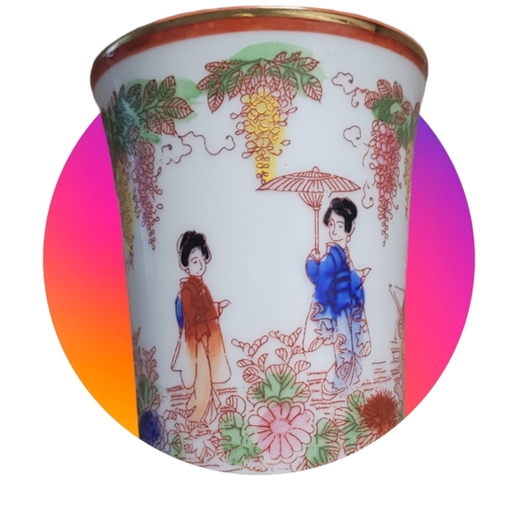 Vintage Geisha Girl's Porcelain Cup - Picture 11 of 12